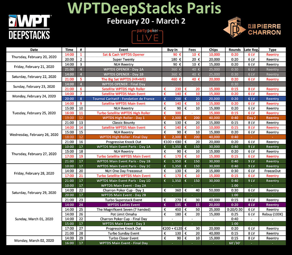 WPTパリ シーズン2019-2020スケジュール