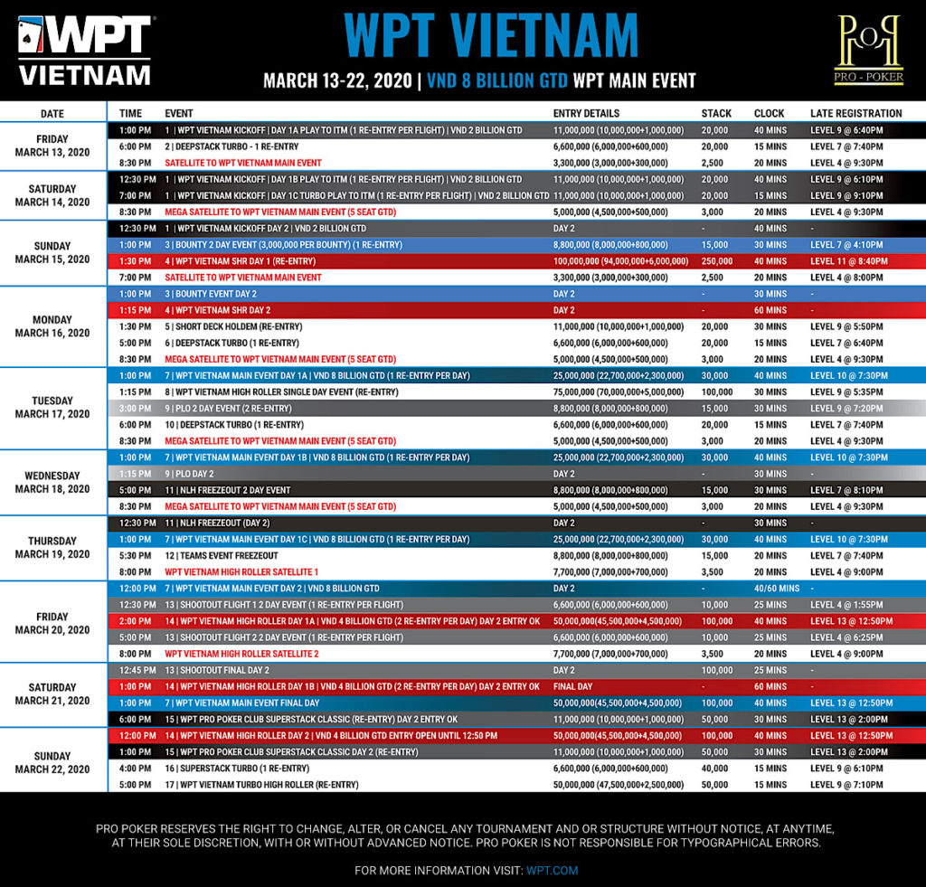 WPTベトナム シーズン2019-2020スケジュール