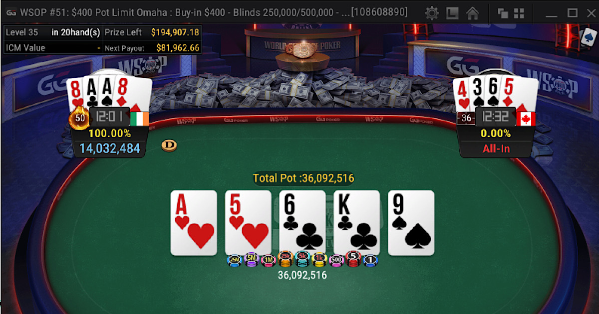 WSOPオンライン2020 – GGPoker.com – $400ポットリミットオマハ